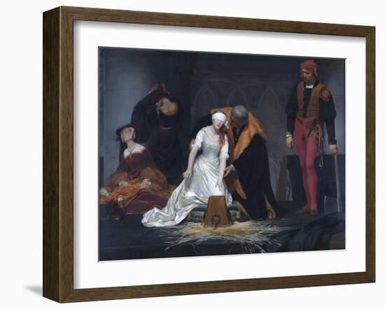 The Execution of Lady Jane Grey in the Tower of London in the Year 1554-Paul Delaroche-Framed Giclee Print