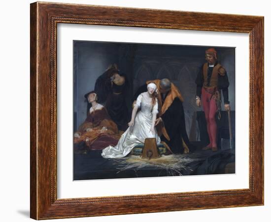 The Execution of Lady Jane Grey in the Tower of London in the Year 1554-Paul Delaroche-Framed Giclee Print