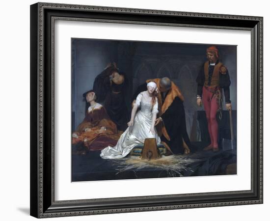 The Execution of Lady Jane Grey in the Tower of London in the Year 1554-Paul Delaroche-Framed Giclee Print