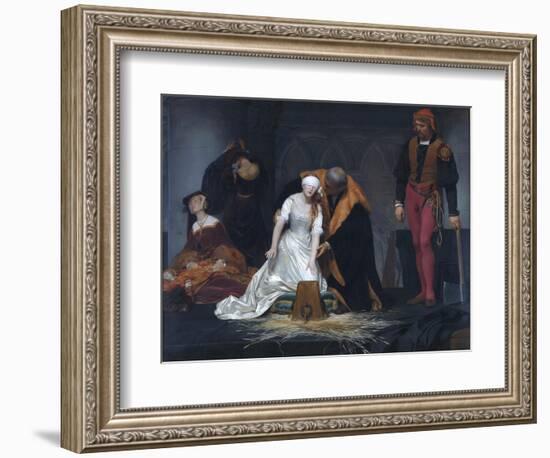 The Execution of Lady Jane Grey in the Tower of London in the Year 1554-Paul Delaroche-Framed Giclee Print