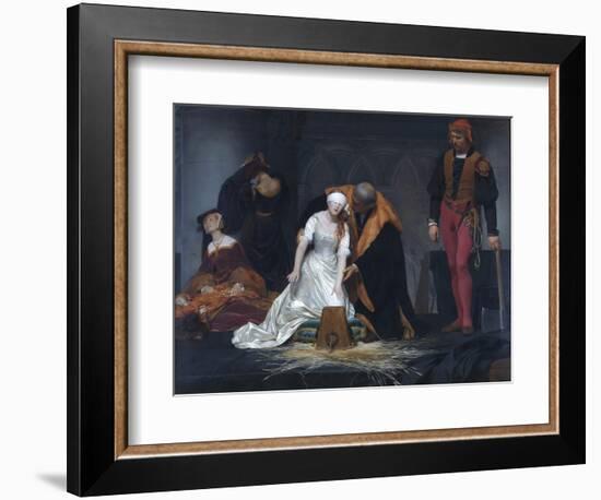 The Execution of Lady Jane Grey in the Tower of London in the Year 1554-Paul Delaroche-Framed Giclee Print