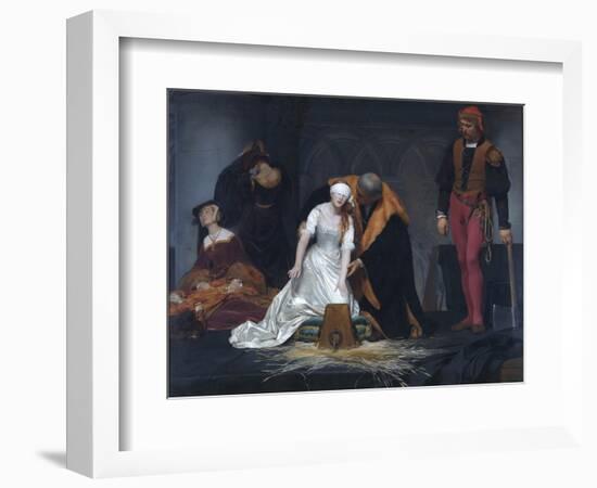 The Execution of Lady Jane Grey in the Tower of London in the Year 1554-Paul Delaroche-Framed Giclee Print