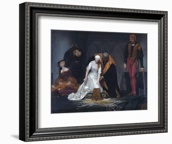 The Execution of Lady Jane Grey in the Tower of London in the Year 1554-Paul Delaroche-Framed Giclee Print