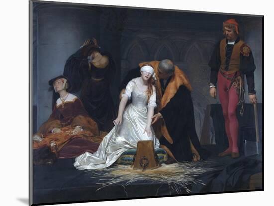 The Execution of Lady Jane Grey in the Tower of London in the Year 1554-Paul Delaroche-Mounted Giclee Print