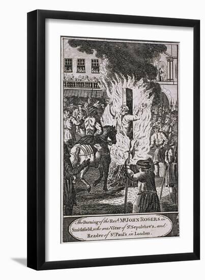 The Execution of Reverend John Rogers at Smithfield, 1555-null-Framed Giclee Print