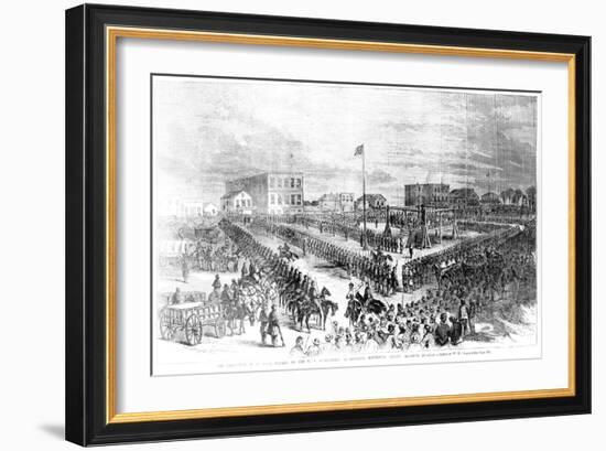 The Execution of Sioux Indians by the Us Authorities at Mankato, Minnesota on Friday 26th…-American School-Framed Giclee Print