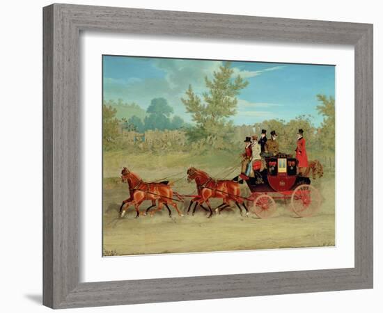 The Exeter Royal Mail on a Country Road-James Pollard-Framed Giclee Print