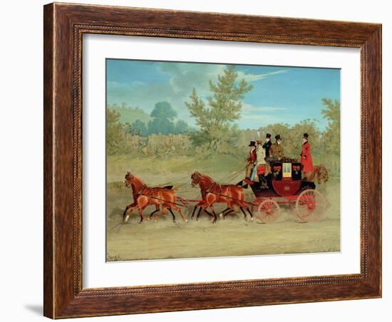 The Exeter Royal Mail on a Country Road-James Pollard-Framed Giclee Print