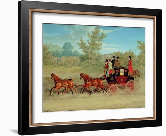 The Exeter Royal Mail on a Country Road-James Pollard-Framed Giclee Print