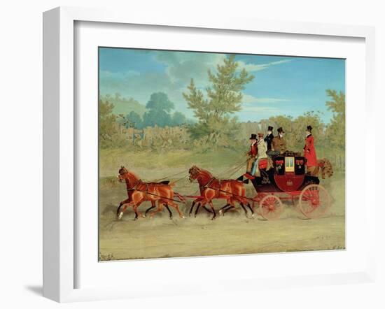 The Exeter Royal Mail on a Country Road-James Pollard-Framed Giclee Print