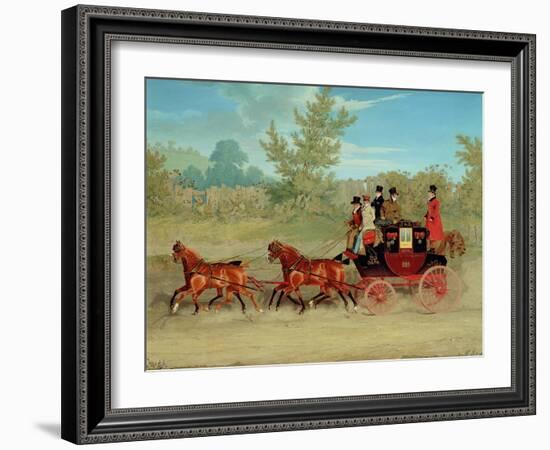 The Exeter Royal Mail on a Country Road-James Pollard-Framed Giclee Print