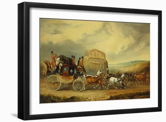 The Exeter to London Royal Mail Passing William Downe's Exeter Wagon-Charles Cooper Henderson-Framed Giclee Print