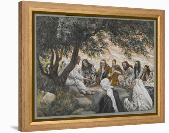 The Exhortation to the Apostles, Illustration from 'The Life of Our Lord Jesus Christ'-James Tissot-Framed Premier Image Canvas