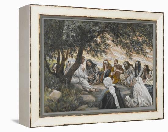 The Exhortation to the Apostles, Illustration from 'The Life of Our Lord Jesus Christ'-James Tissot-Framed Premier Image Canvas