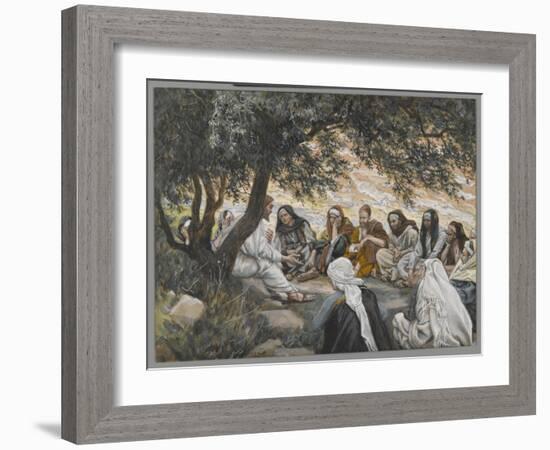 The Exhortation to the Apostles, Illustration from 'The Life of Our Lord Jesus Christ'-James Tissot-Framed Giclee Print