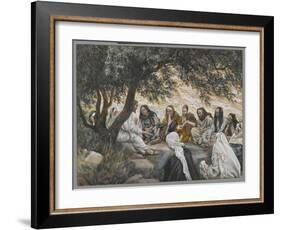 The Exhortation to the Apostles, Illustration from 'The Life of Our Lord Jesus Christ'-James Tissot-Framed Giclee Print