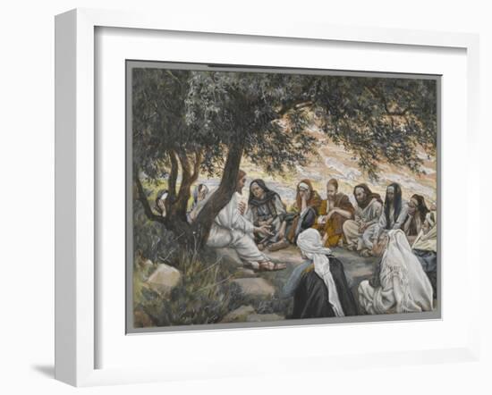 The Exhortation to the Apostles, Illustration from 'The Life of Our Lord Jesus Christ'-James Tissot-Framed Giclee Print