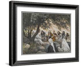 The Exhortation to the Apostles, Illustration from 'The Life of Our Lord Jesus Christ'-James Tissot-Framed Giclee Print
