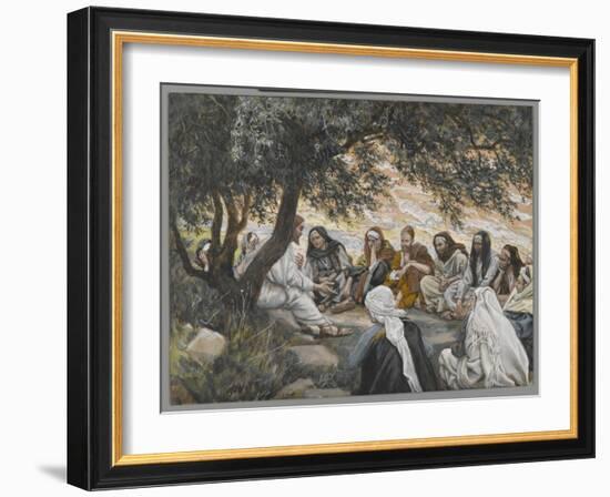 The Exhortation to the Apostles, Illustration from 'The Life of Our Lord Jesus Christ'-James Tissot-Framed Giclee Print