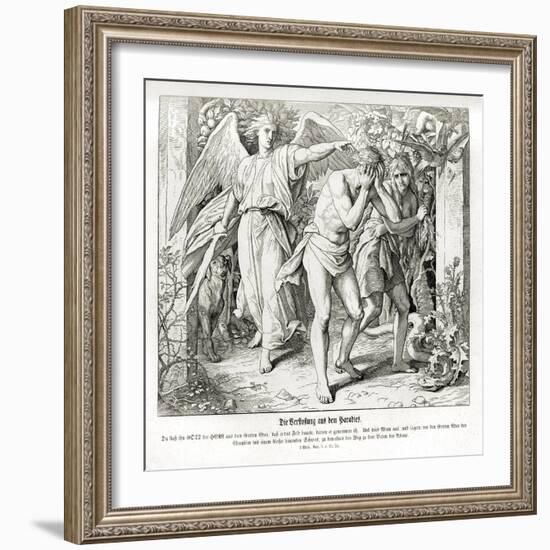 The exile from Paradise, Genesis-Julius Schnorr von Carolsfeld-Framed Giclee Print