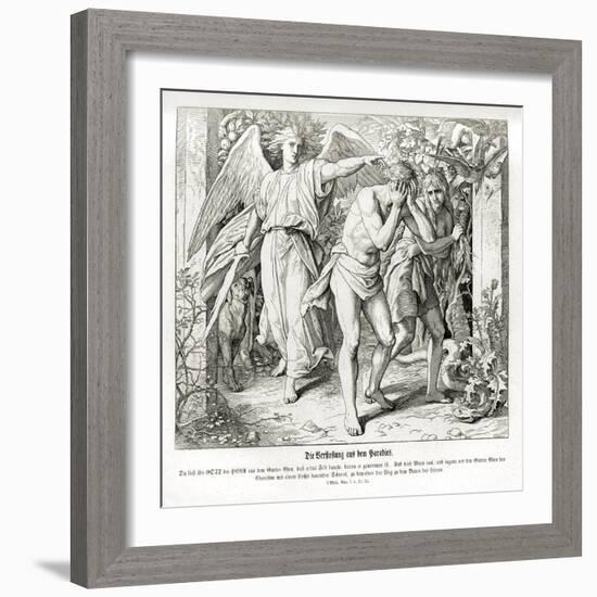 The exile from Paradise, Genesis-Julius Schnorr von Carolsfeld-Framed Giclee Print