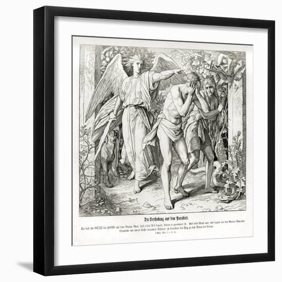 The exile from Paradise, Genesis-Julius Schnorr von Carolsfeld-Framed Giclee Print