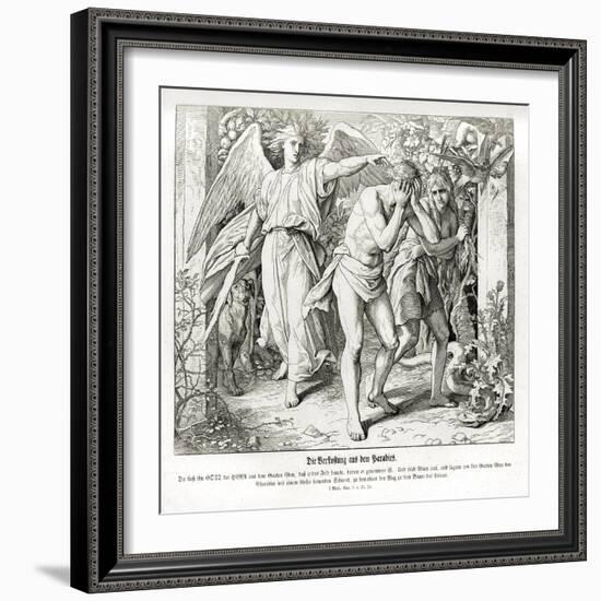 The exile from Paradise, Genesis-Julius Schnorr von Carolsfeld-Framed Giclee Print
