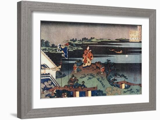 The Exiled Poet Nakamaro (Abe No Nakamar), C1838-Katsushika Hokusai-Framed Giclee Print