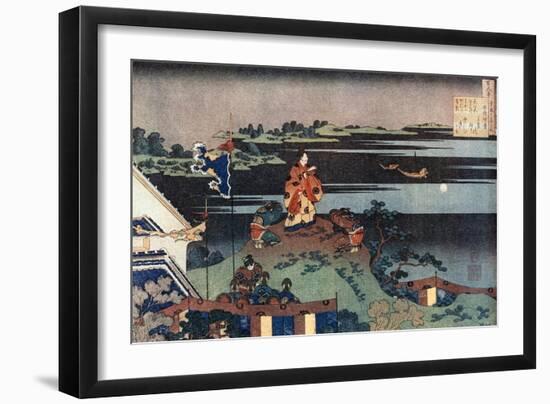 The Exiled Poet Nakamaro (Abe No Nakamar), C1838-Katsushika Hokusai-Framed Giclee Print