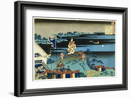 The Exiled Poet Nakamaro ('Abe No Nakamaro'), from the Series '100 Poems Explained by the Nurse'…-Katsushika Hokusai-Framed Giclee Print