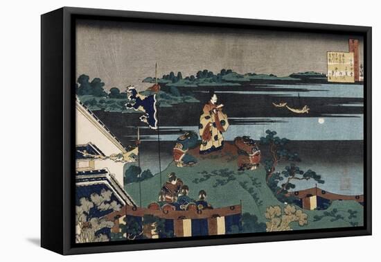 The Exiled Poet Nakamaro', from the Series 'One Hundred Poems as Told by the Nurse', Circa 1838-Chokosai Eisho-Framed Premier Image Canvas