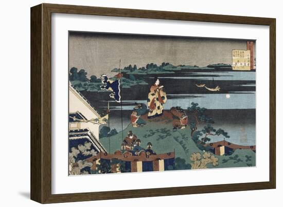 The Exiled Poet Nakamaro'-Katsushika Hokusai-Framed Premium Giclee Print