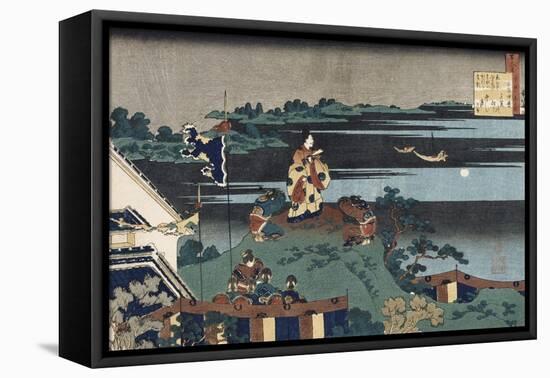 The Exiled Poet Nakamaro'-Katsushika Hokusai-Framed Premier Image Canvas