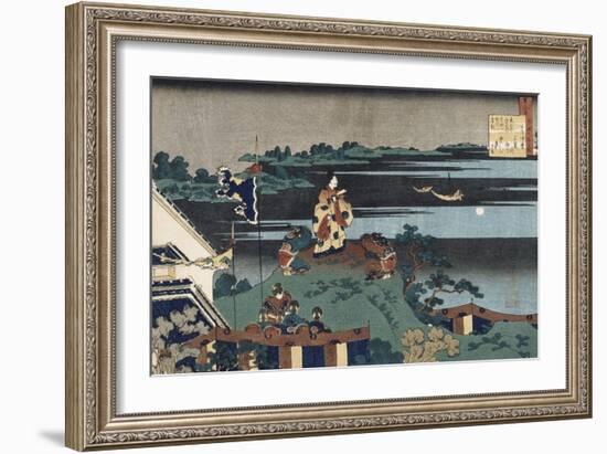 The Exiled Poet Nakamaro'-Katsushika Hokusai-Framed Giclee Print