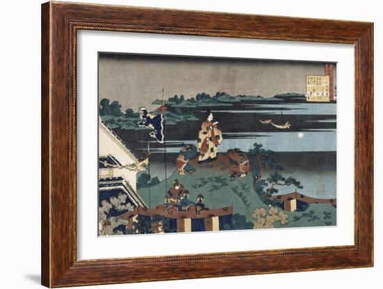 The Exiled Poet Nakamaro'-Katsushika Hokusai-Framed Giclee Print