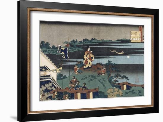 The Exiled Poet Nakamaro'-Katsushika Hokusai-Framed Giclee Print