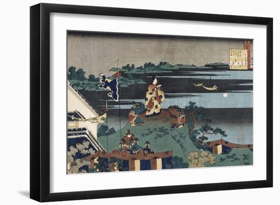 The Exiled Poet Nakamaro'-Katsushika Hokusai-Framed Giclee Print