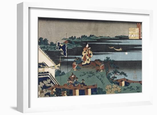 The Exiled Poet Nakamaro'-Katsushika Hokusai-Framed Giclee Print