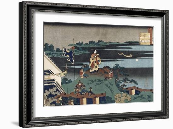 The Exiled Poet Nakamaro'-Katsushika Hokusai-Framed Giclee Print