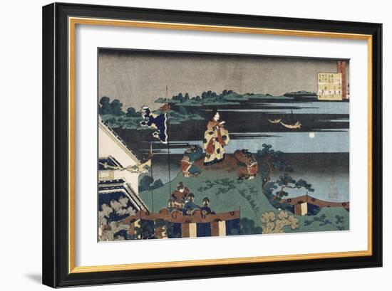 The Exiled Poet Nakamaro'-Katsushika Hokusai-Framed Giclee Print