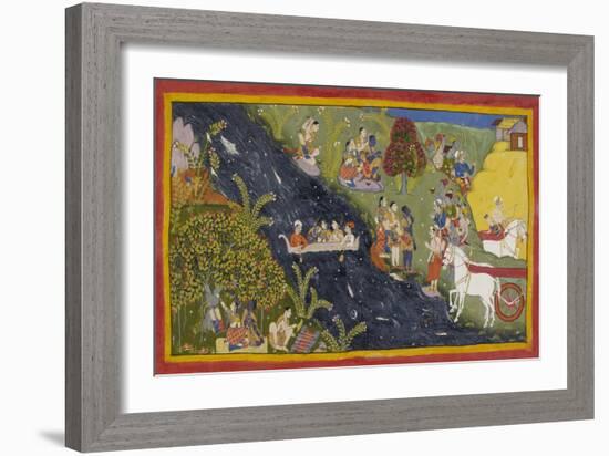 The Exiles Cross the Ganges-null-Framed Giclee Print