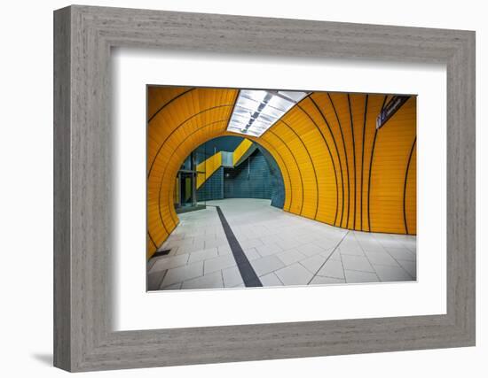 The Exit of the Odeanspaltz U-Bahn Station in Altstadt - Lehel, Munich, Bavaria, Germany.-Cahir Davitt-Framed Photographic Print