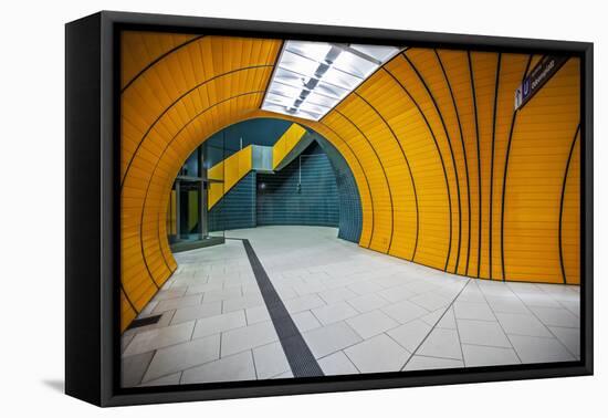 The Exit of the Odeanspaltz U-Bahn Station in Altstadt - Lehel, Munich, Bavaria, Germany.-Cahir Davitt-Framed Premier Image Canvas