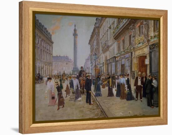 The Exit of the Tailors from the Maison Paquin at Rue De La Paix-Jean Béraud-Framed Premier Image Canvas