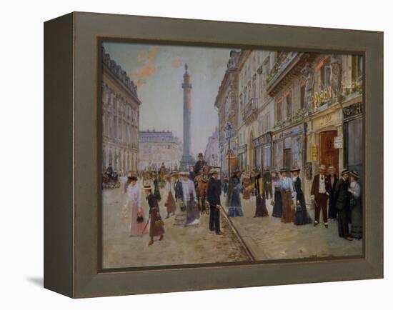 The Exit of the Tailors from the Maison Paquin at Rue De La Paix-Jean Béraud-Framed Premier Image Canvas