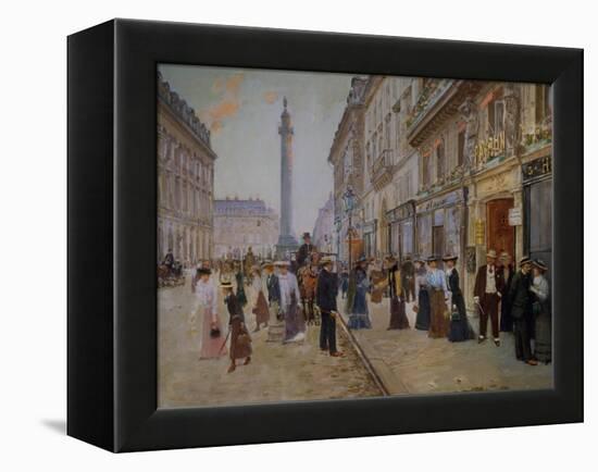 The Exit of the Tailors from the Maison Paquin at Rue De La Paix-Jean Béraud-Framed Premier Image Canvas