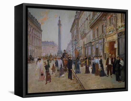 The Exit of the Tailors from the Maison Paquin at Rue De La Paix-Jean Béraud-Framed Premier Image Canvas