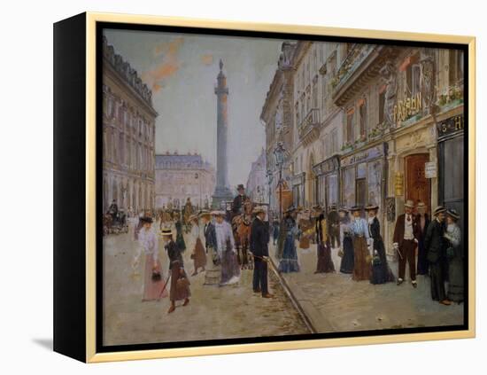 The Exit of the Tailors from the Maison Paquin at Rue De La Paix-Jean Béraud-Framed Premier Image Canvas