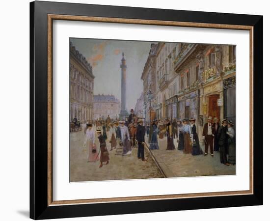 The Exit of the Tailors from the Maison Paquin at Rue De La Paix-Jean Béraud-Framed Giclee Print