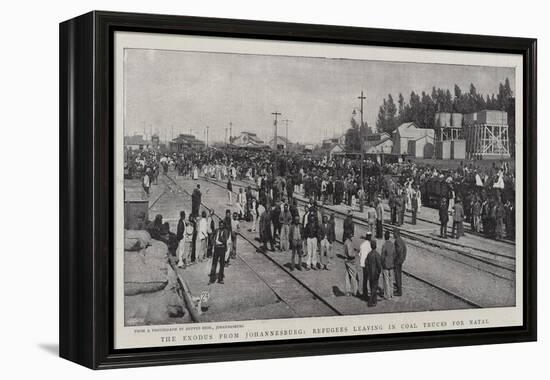 The Exodus from Johannesburg, Refugees Leaving in Coal Trucks for Natal-null-Framed Premier Image Canvas